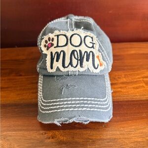 Dog Mom Distressed Gray Cap